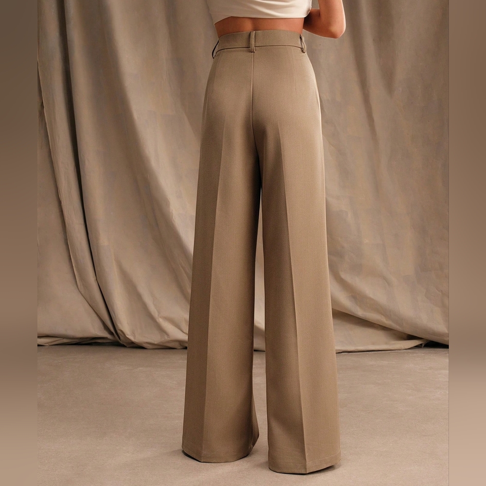 High Waisted Wide Leg Suit Trousers - Picture 2 of 6